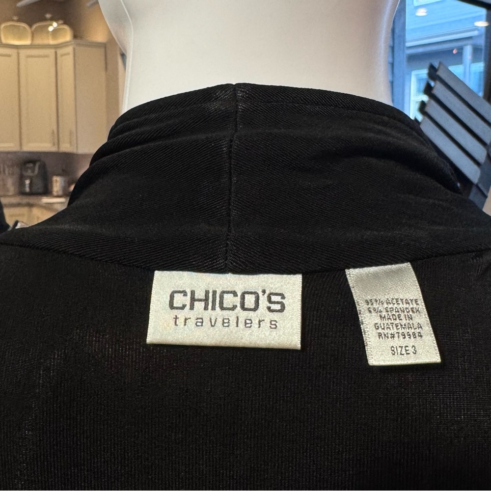Chico's Black Open-Front Cardigan - Picture 7 of 7